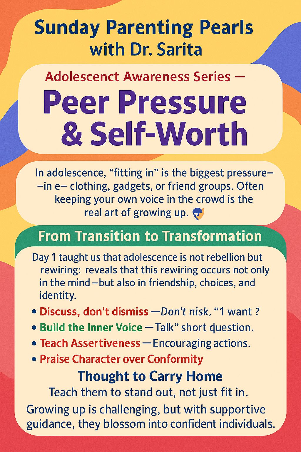 Adolescent Awareness Series — “Child To Teen : The Transition Zone”