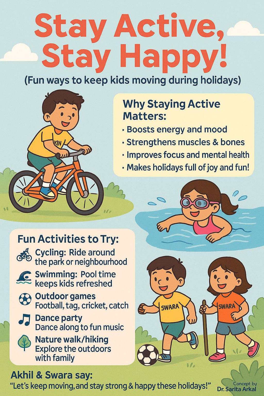 Day 3 . सक्रिय राहा, आनंदी राहा! सुट्टीत शाळेची सुट्टी म्हणजे फक्त आरामच नाही, तर मुलांना सक्रिय ठेवण्याची सुवर्णसंधी आहे!