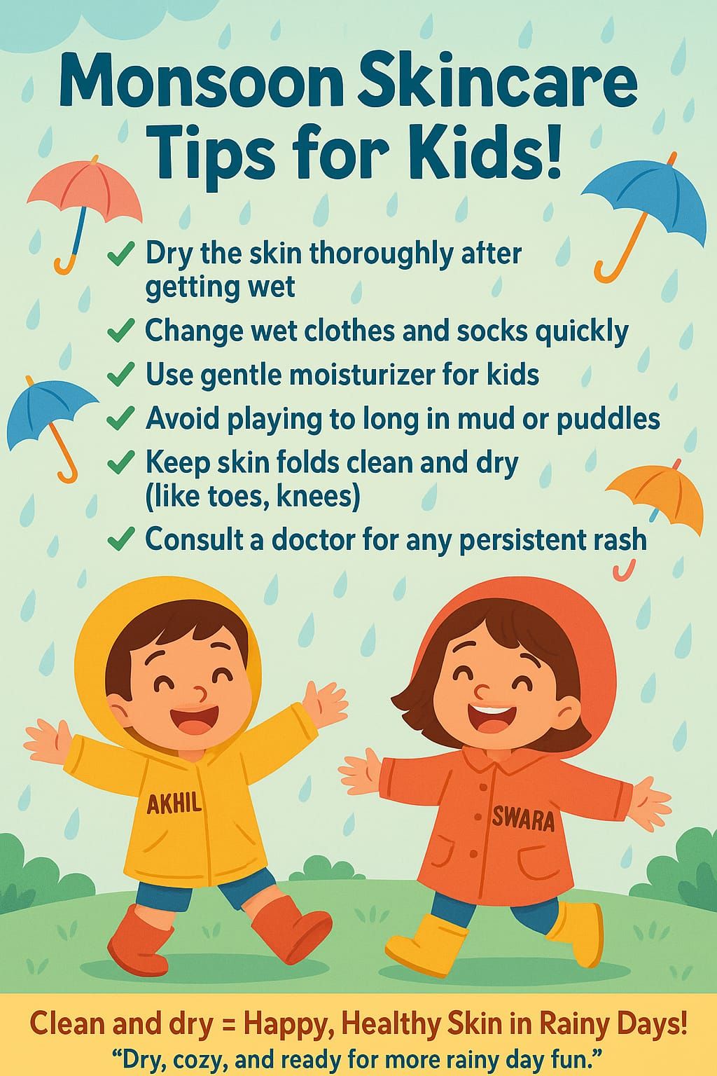 Monsoon Skincare Tips For Kids!